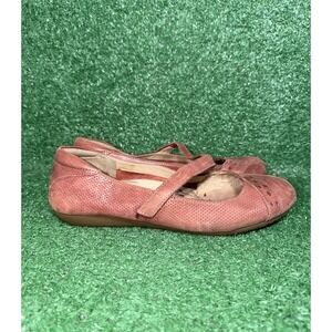 Taos Womens 8.5 Mary Jane Scamp Flats Red Leather Slip On Shoes Walking Sneakers